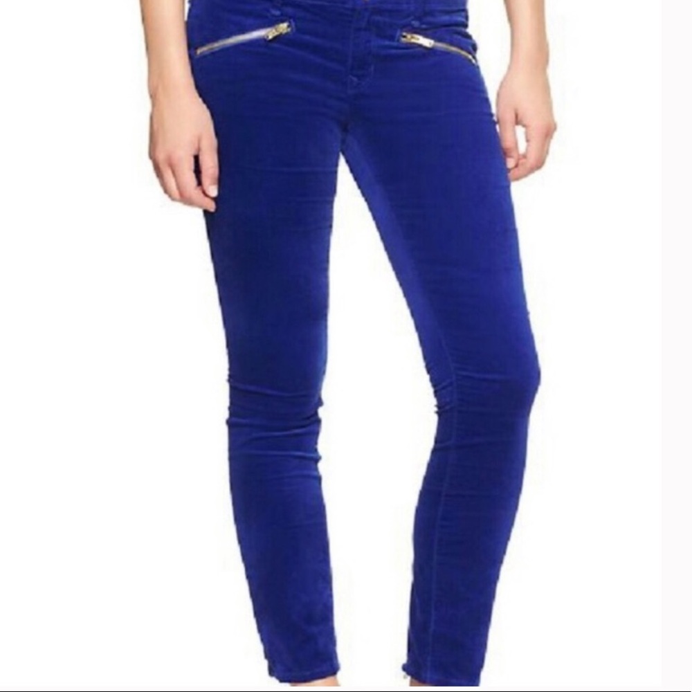 Gap Always Skinny navy velvet pants